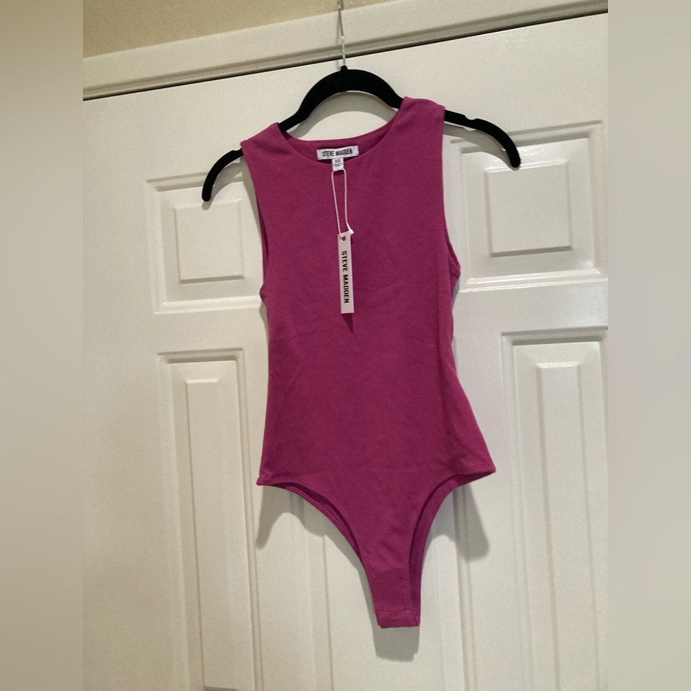 Steve Madden pink stretch bodysuit